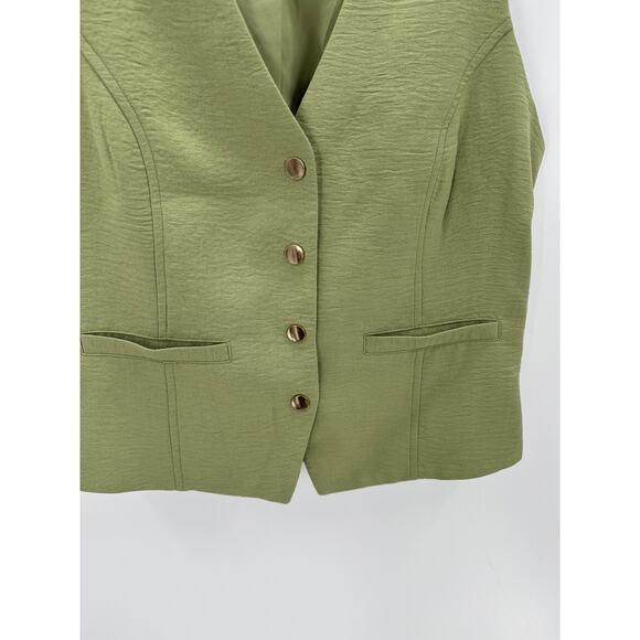 Maison D'Amelie green Vest cinch buckle in back size 8 preppy it girl summer - Picture 4 of 8